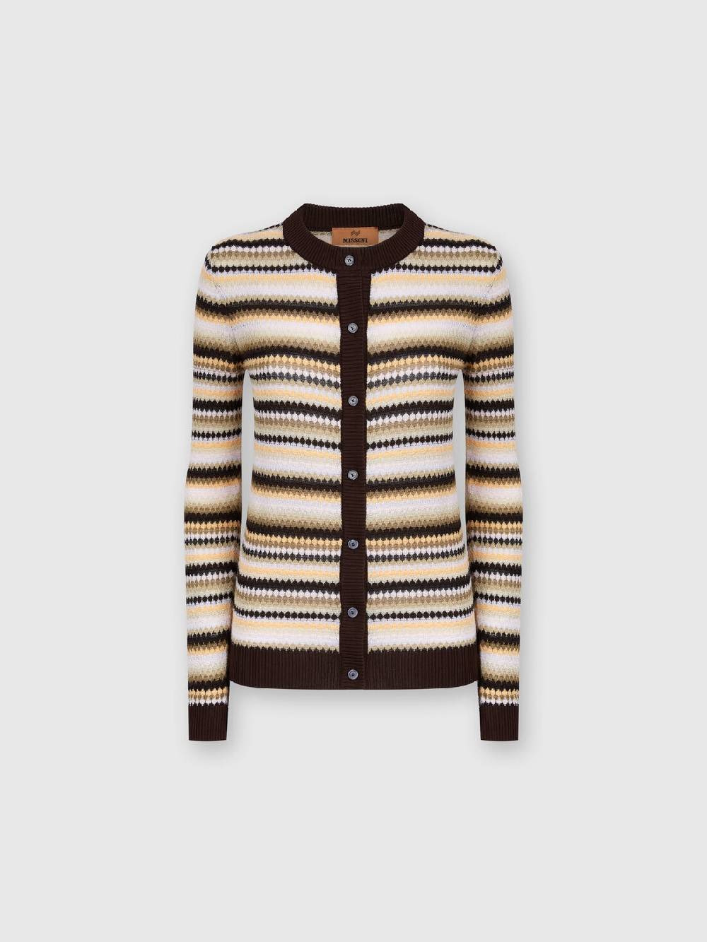 Missoni Cardigan in cotone e viscosa a righe con profili a contrasto Consegna Veloce