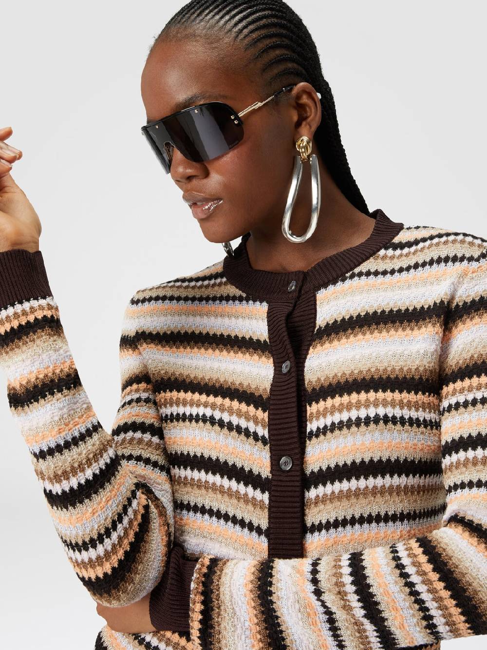Missoni Cardigan in cotone e viscosa a righe con profili a contrasto Consegna Veloce