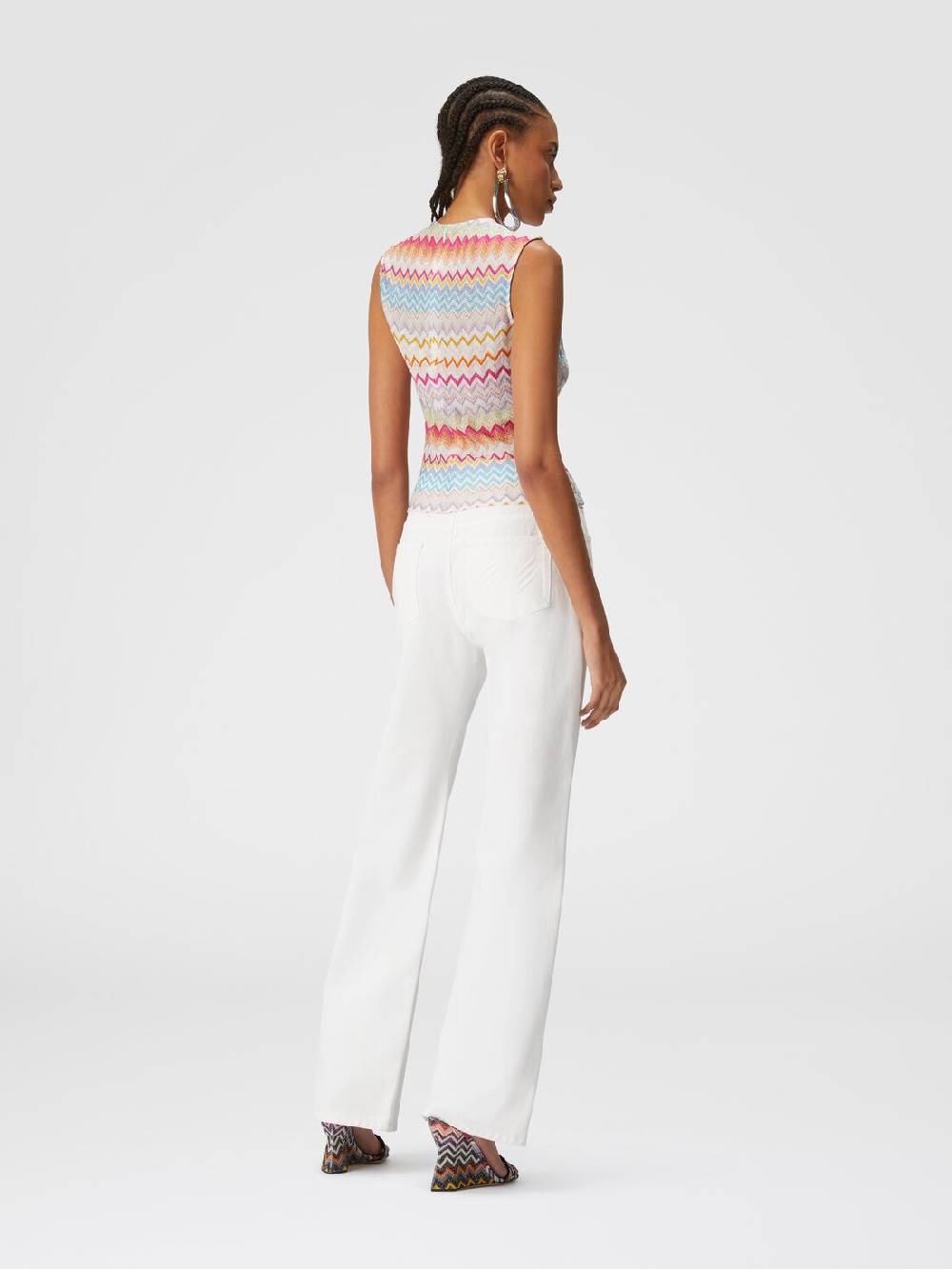 Missoni Top in viscosa zig zag lamé con arricciature Shopping Online