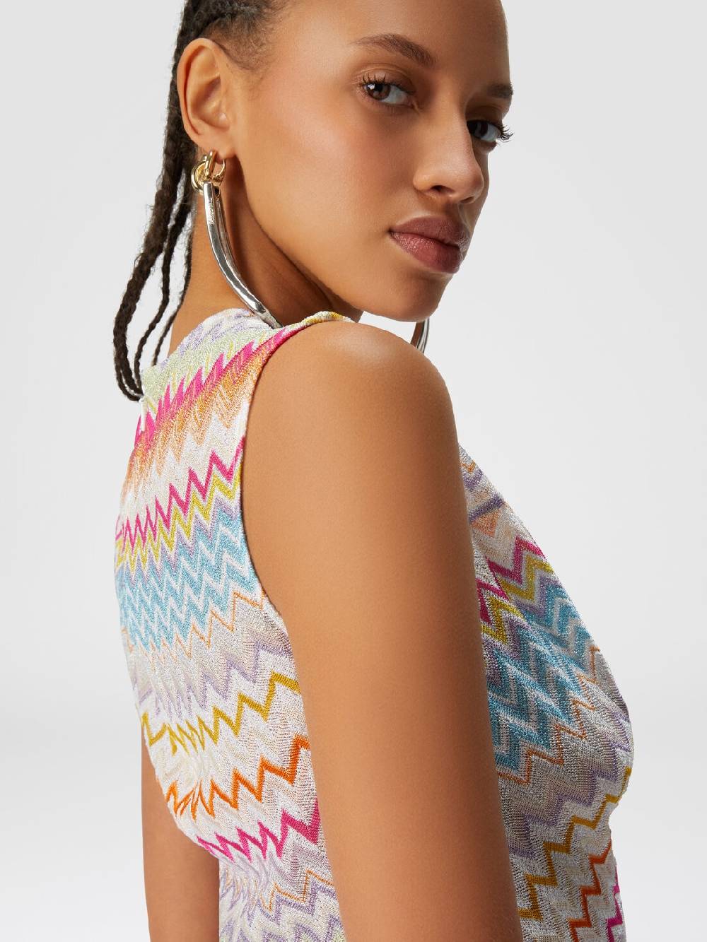 Missoni Top in viscosa zig zag lamé con arricciature Shopping Online