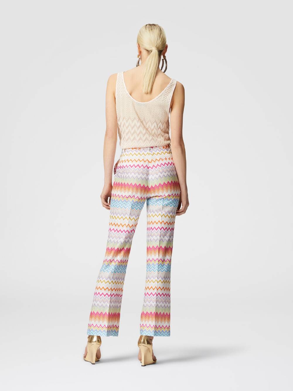 Missoni Pantaloni capri in maglia chevron lamé con paillettes Affare Del Giorno
