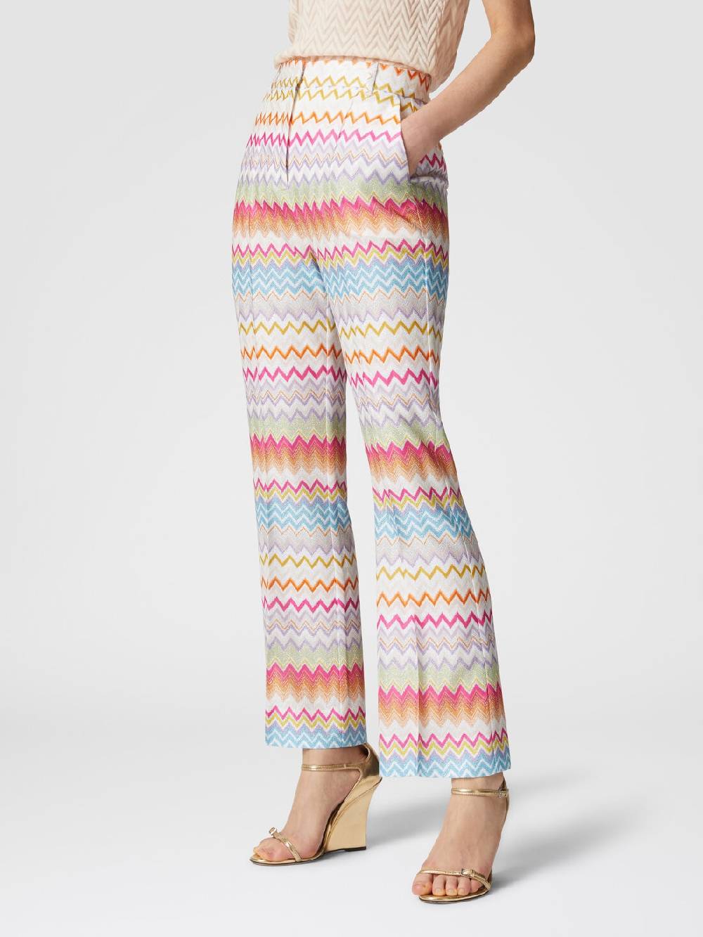 Missoni Pantaloni capri in maglia chevron lamé con paillettes Affare Del Giorno