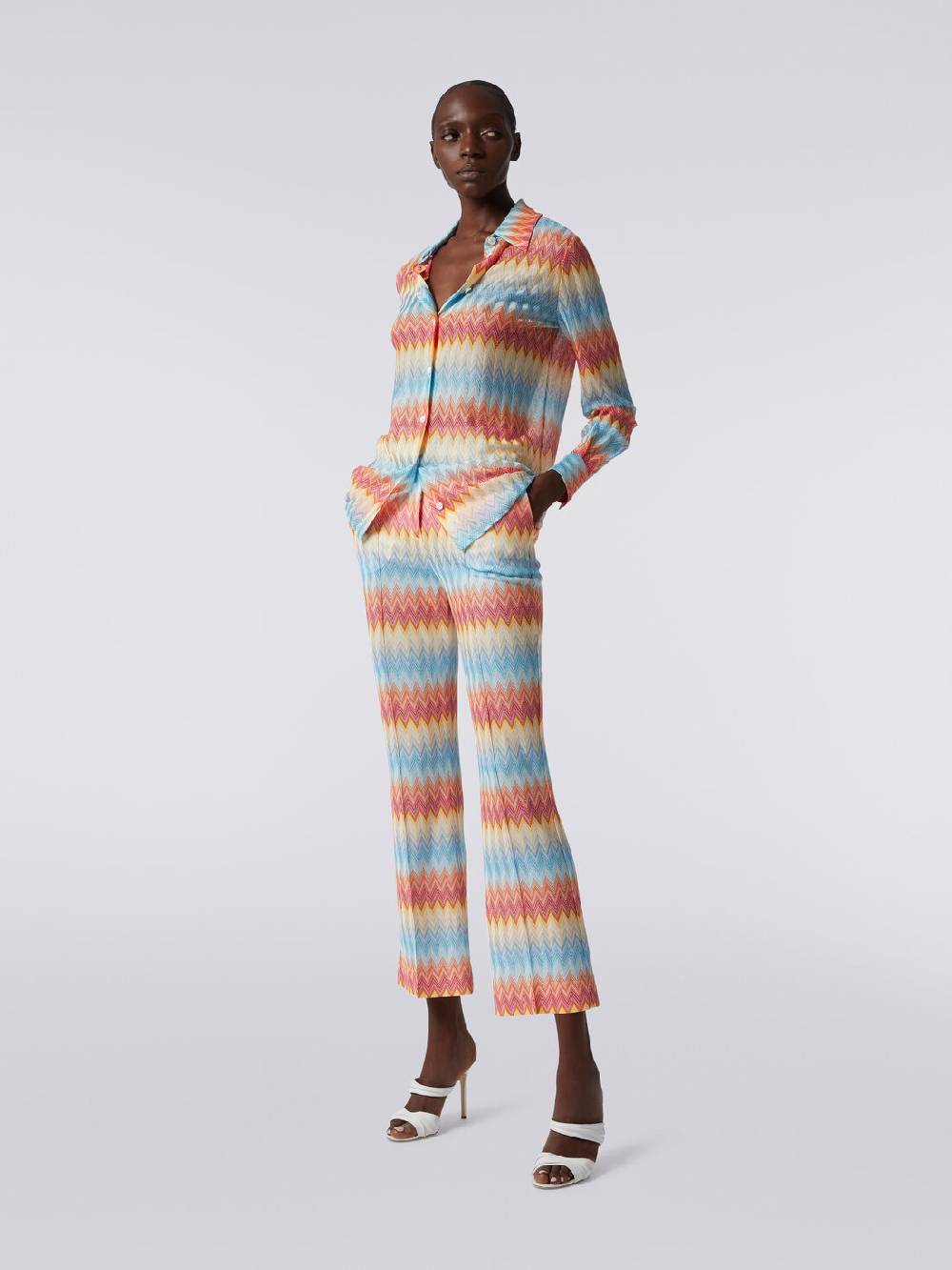Missoni Pantaloni capri in viscosa chevron Sottocosto