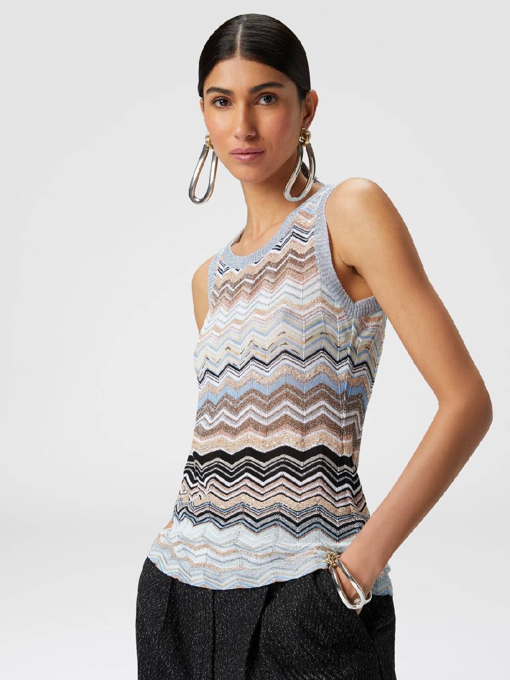 Missoni Top in maglia chevron lamé con paillettes Convenienza