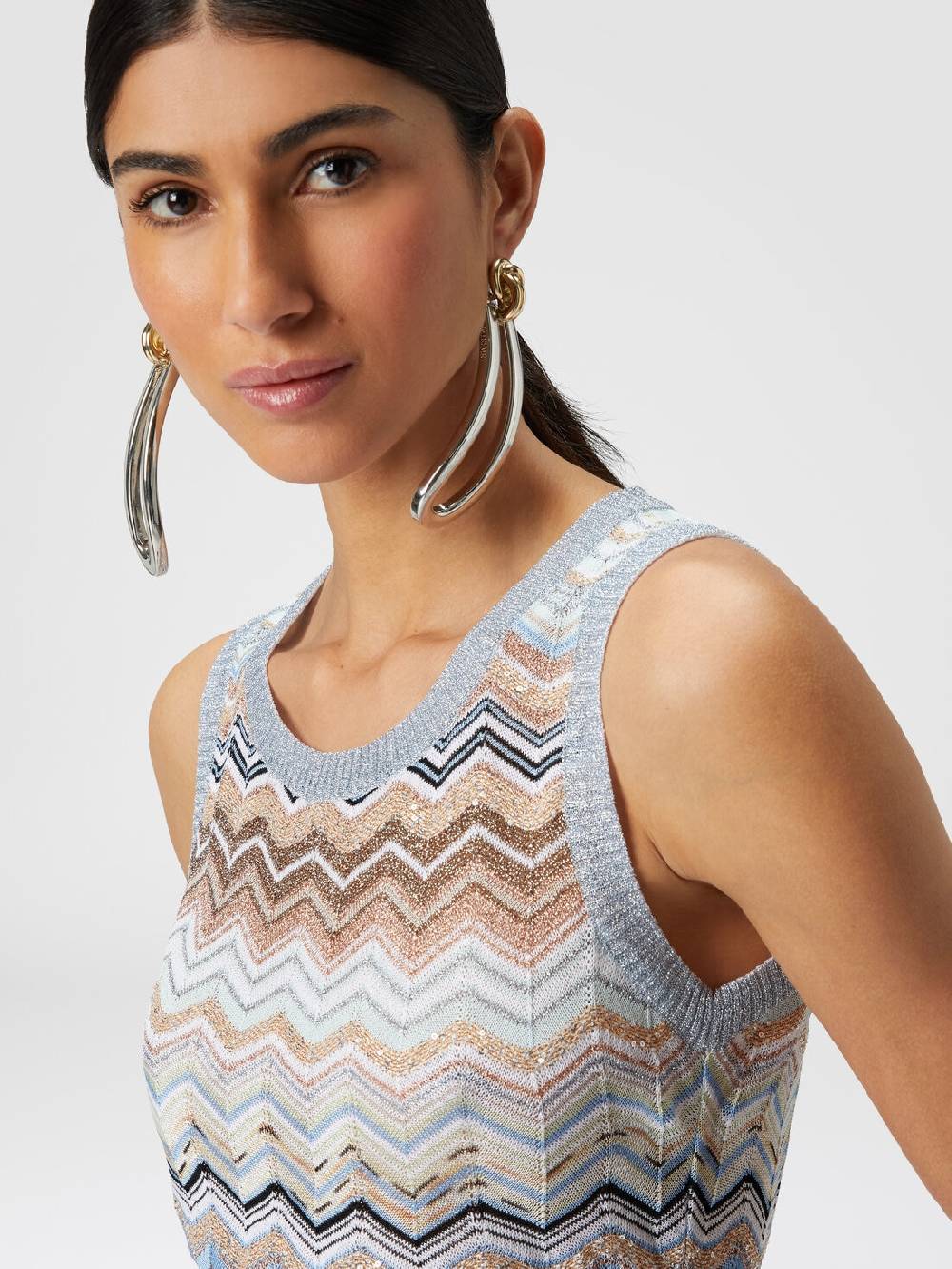 Missoni Top in maglia chevron lamé con paillettes Convenienza
