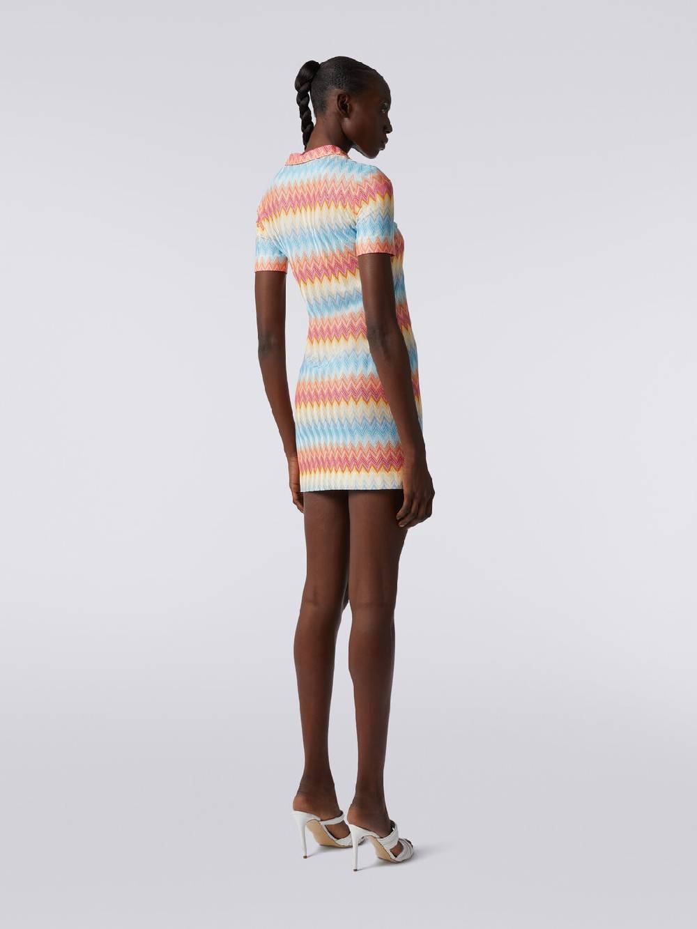 Missoni Mini-abito modello polo in viscosa zig zag Sconto
