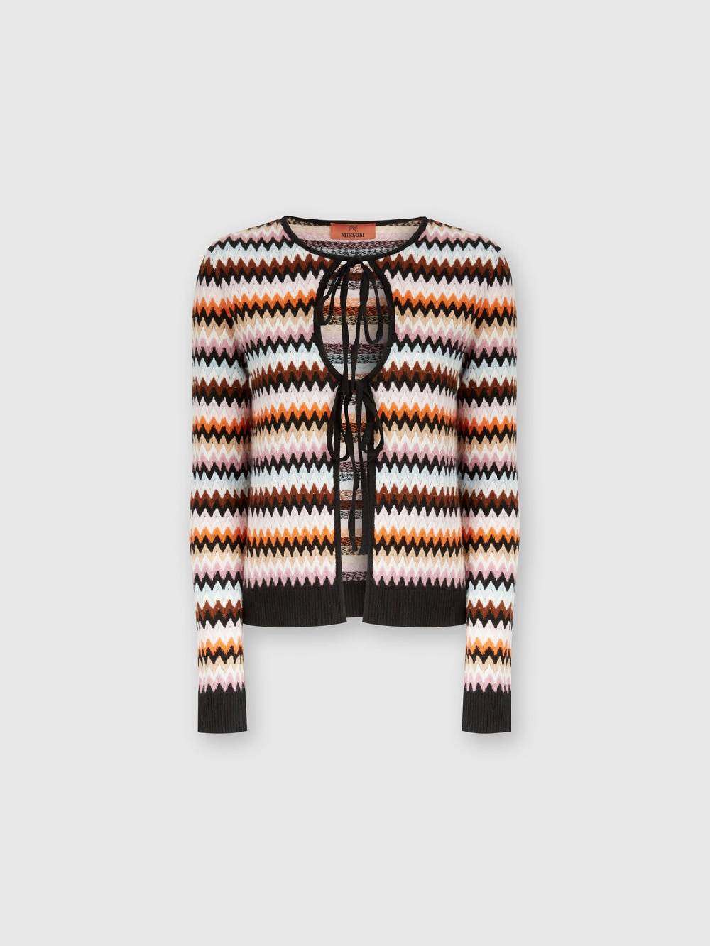 Missoni Cardigan in lana zig zag con profili a contrasto Offerta