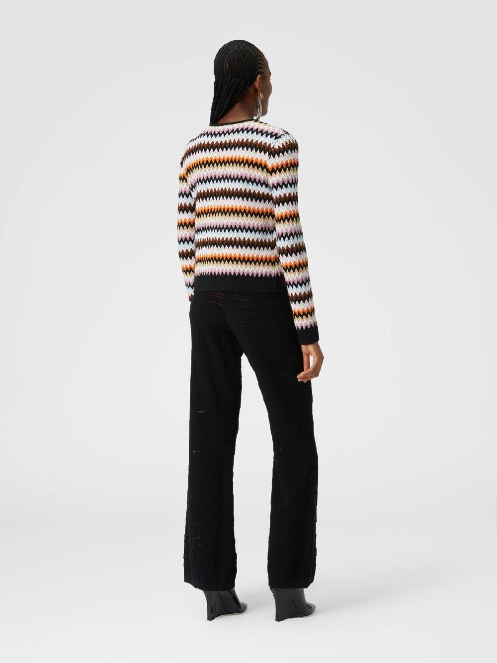 Missoni Cardigan in lana zig zag con profili a contrasto Offerta