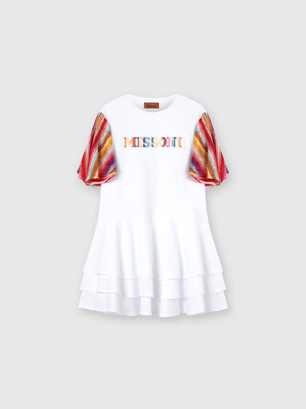 Missoni Abito a maniche corte in jersey di cotone con scritta logo Vendita Calda
