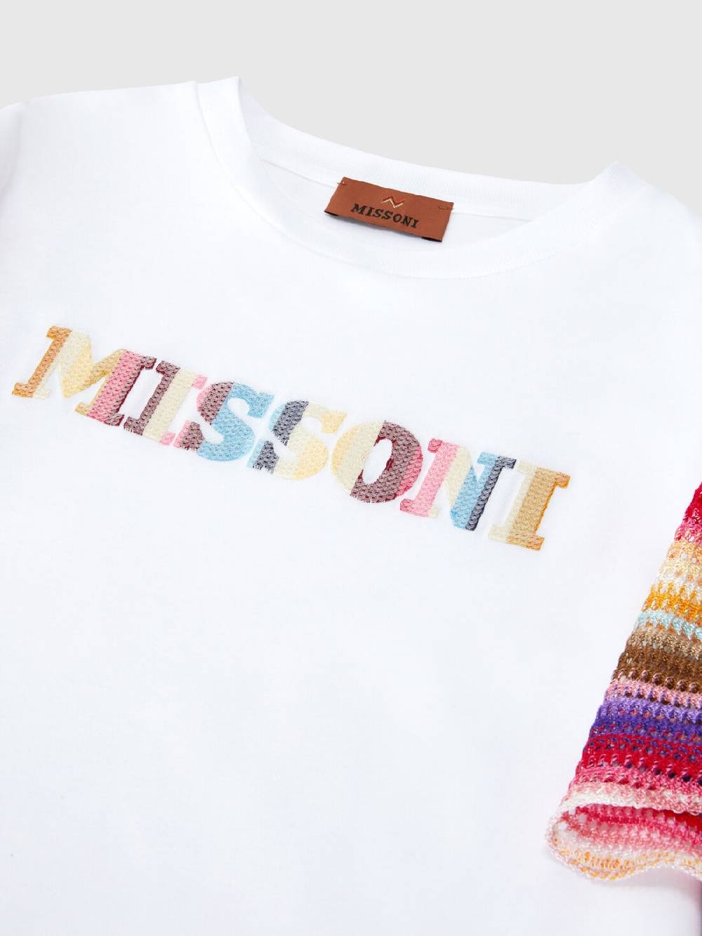 Missoni Abito a maniche corte in jersey di cotone con scritta logo Vendita Calda