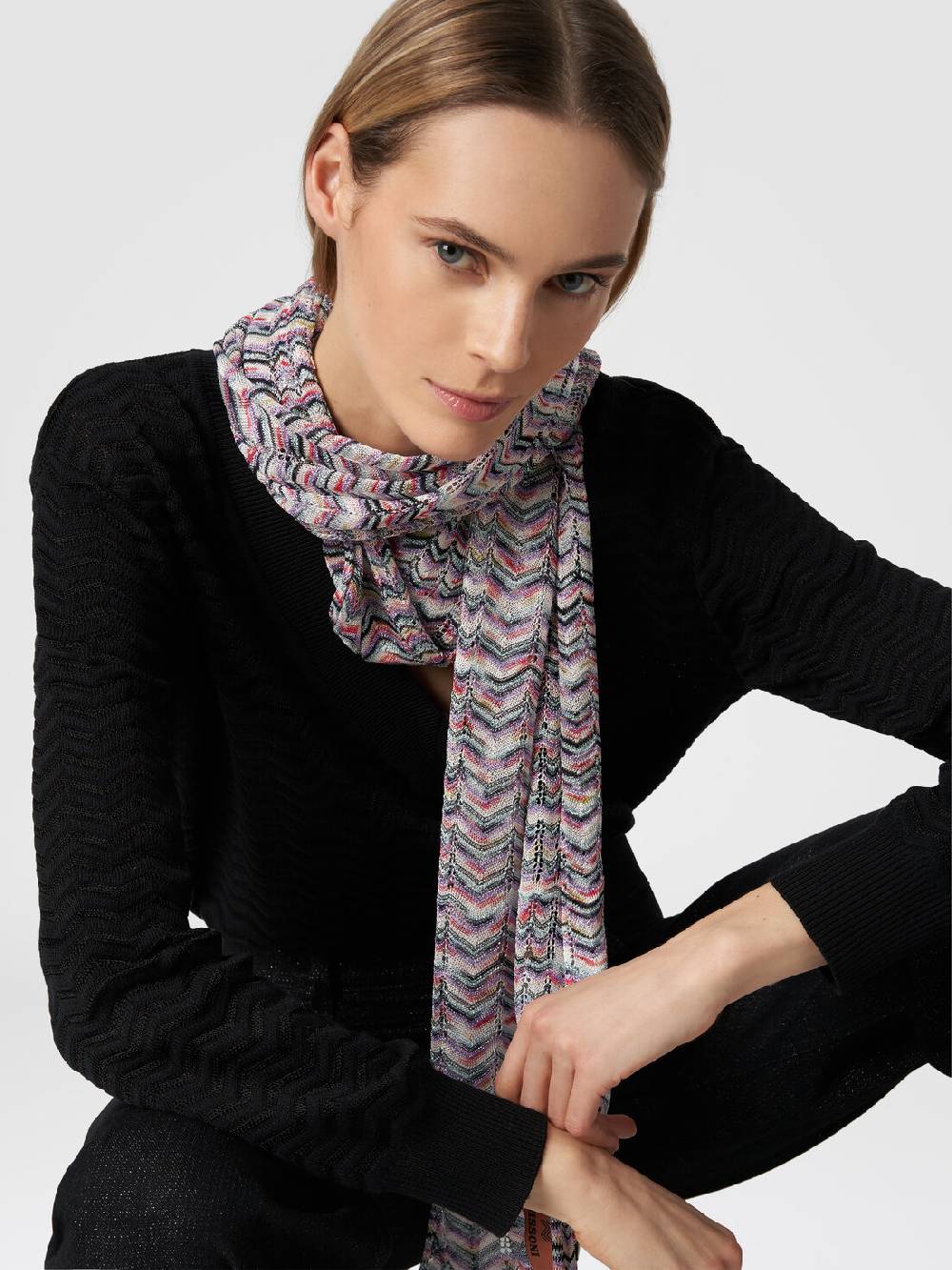 Missoni Sciarpa in viscosa e cotone zig zag Nuovo
