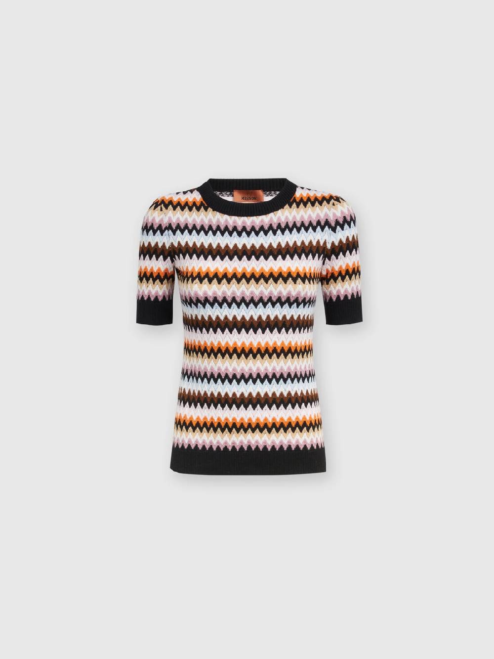 Missoni Pullover girocollo a maniche corte in lana zig zag Promozione