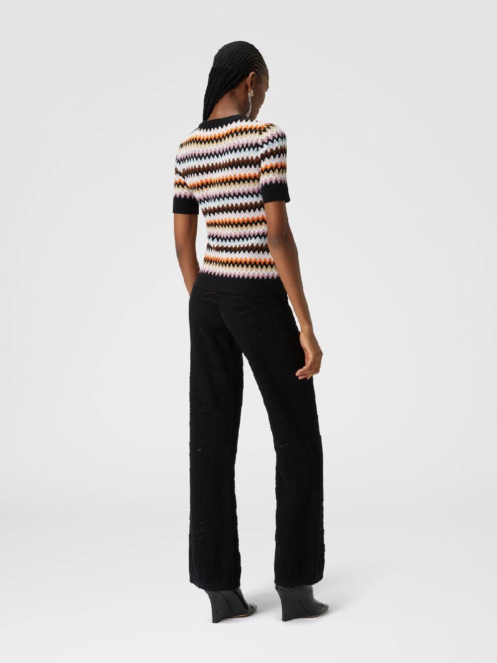 Missoni Pullover girocollo a maniche corte in lana zig zag Promozione