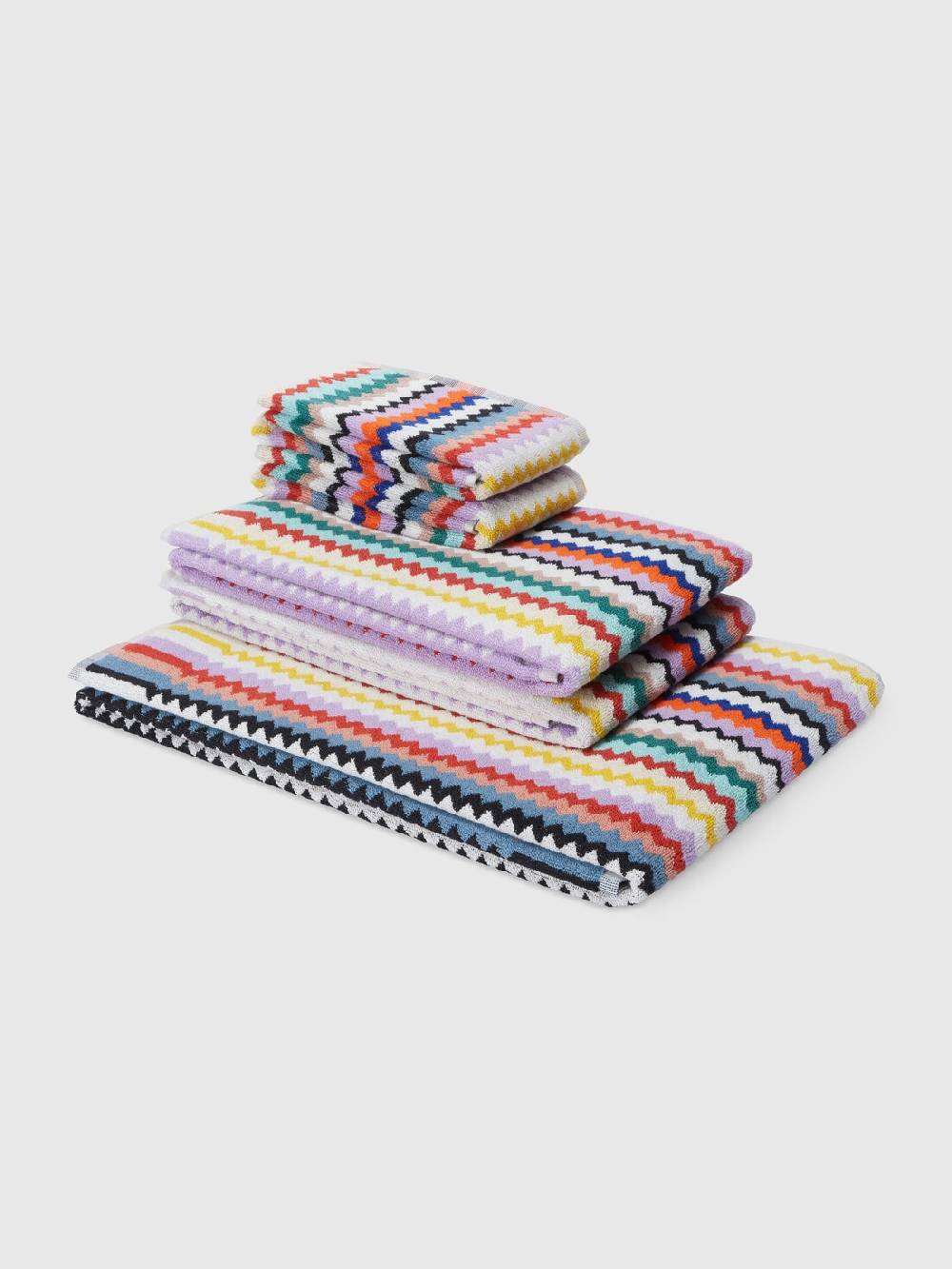 Missoni Set 5 pezzi di asciugamani da bagno Riverbero in spugna di cotone zig zag Acquista Ora