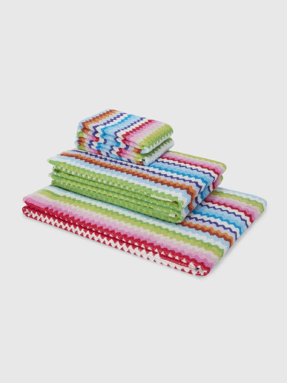 Missoni Set 5 pezzi di asciugamani da bagno Riverbero in spugna di cotone zig zag Consegna Veloce