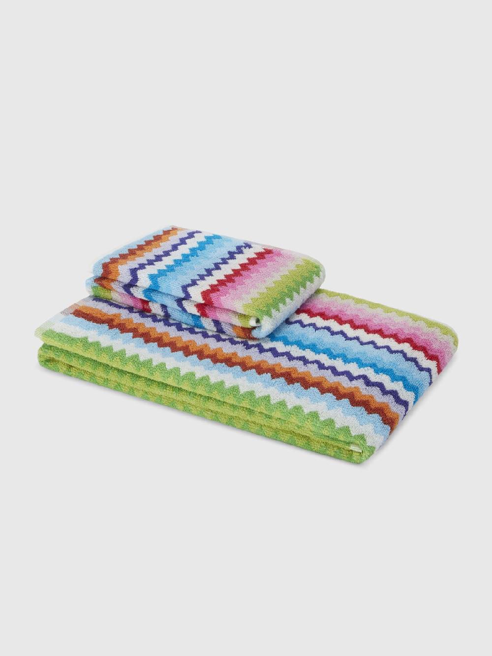 Missoni Set 2 pezzi di asciugamani da bagno Riverbero in spugna di cotone zig zag Promozione Limitata
