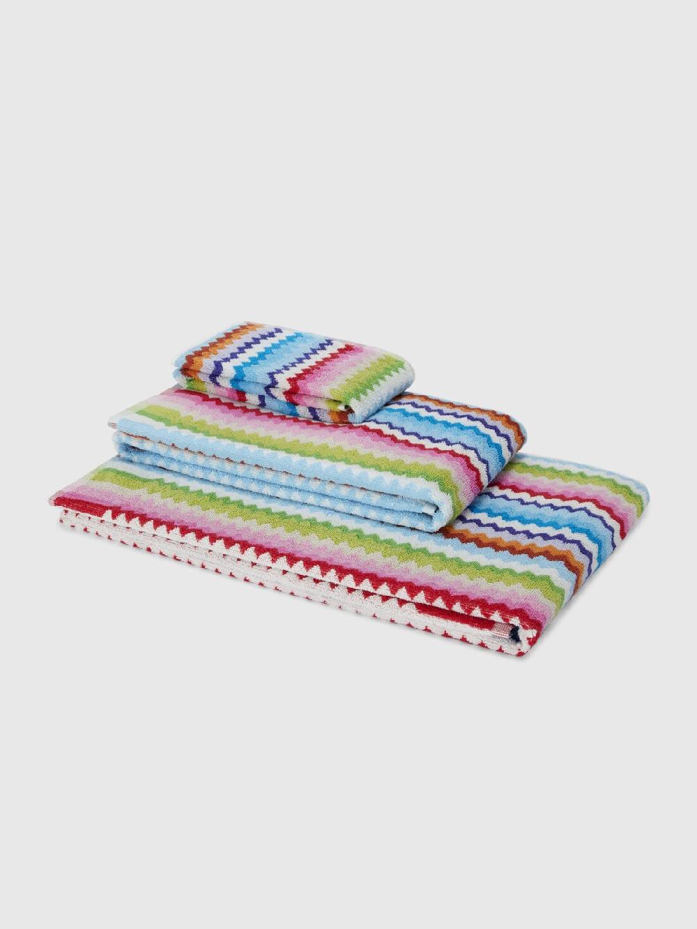 Missoni Set 3 pezzi di asciugamani da bagno Riverbero in spugna di cotone zig zag Fino Al -60%