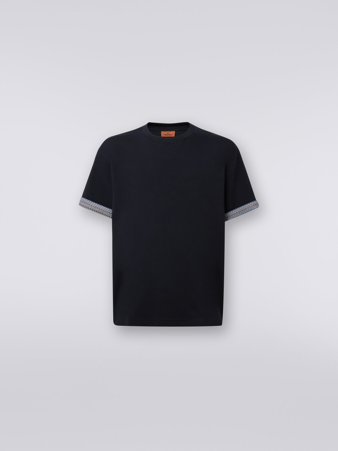 Missoni T-shirt girocollo in cotone con risvolti chevron I Più Venduti