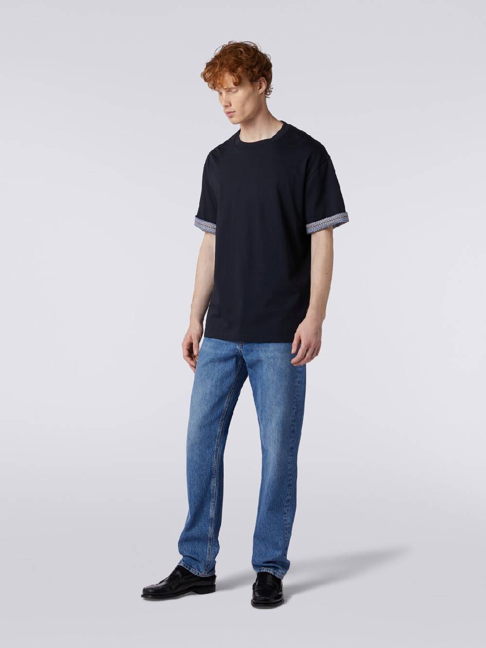 Missoni T-shirt girocollo in cotone con risvolti chevron I Più Venduti