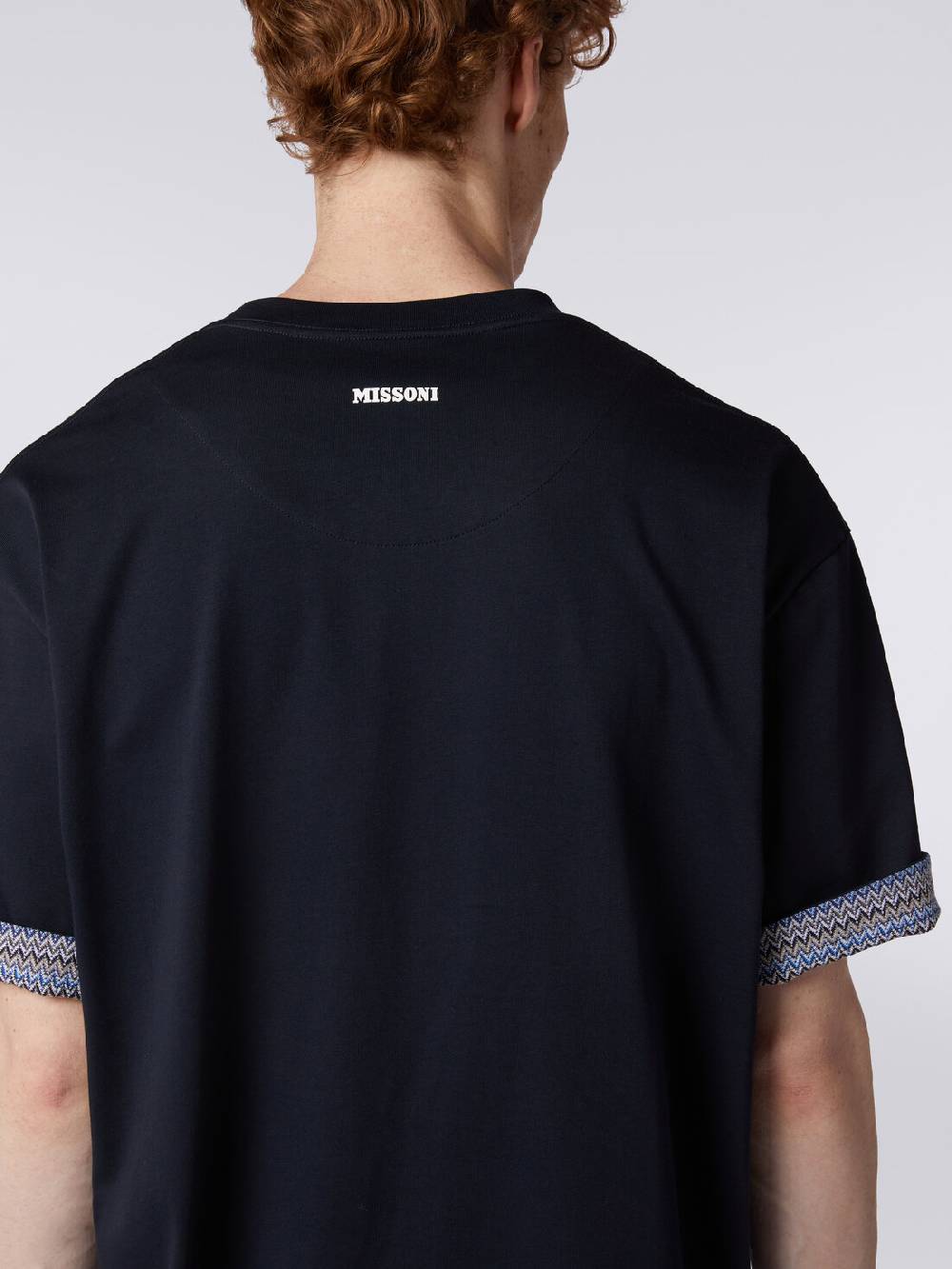 Missoni T-shirt girocollo in cotone con risvolti chevron I Più Venduti