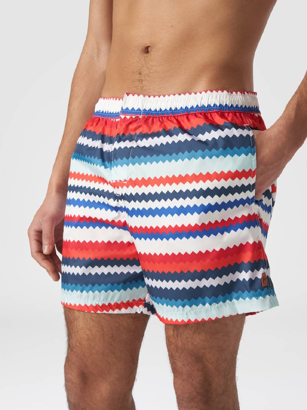 Missoni Boxer mare in nylon stampa micro zig zag Vendite Flash