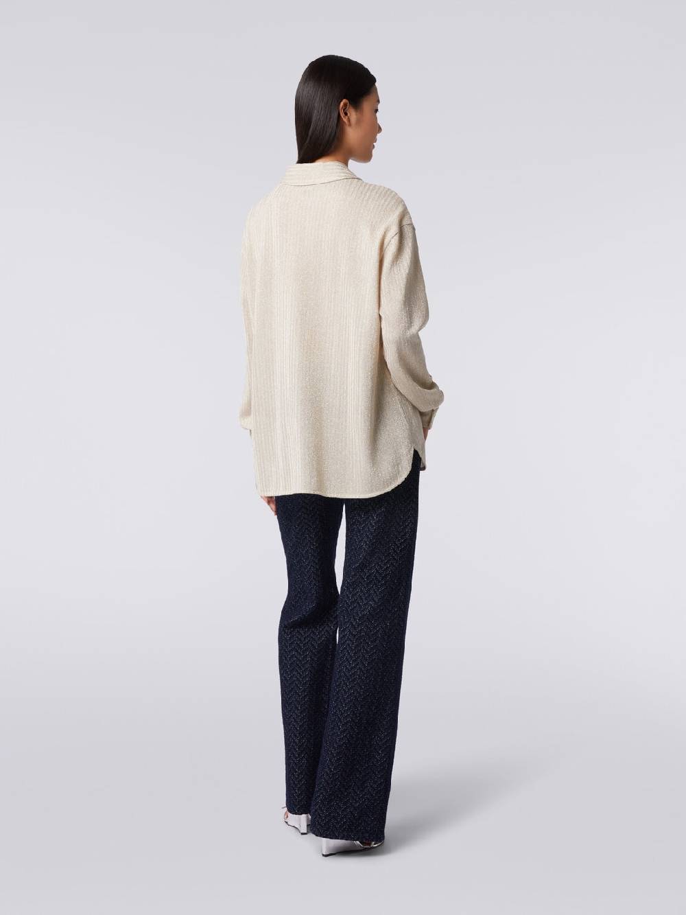 Missoni Camicia oversize in cotone e viscosa lamé Nuova
