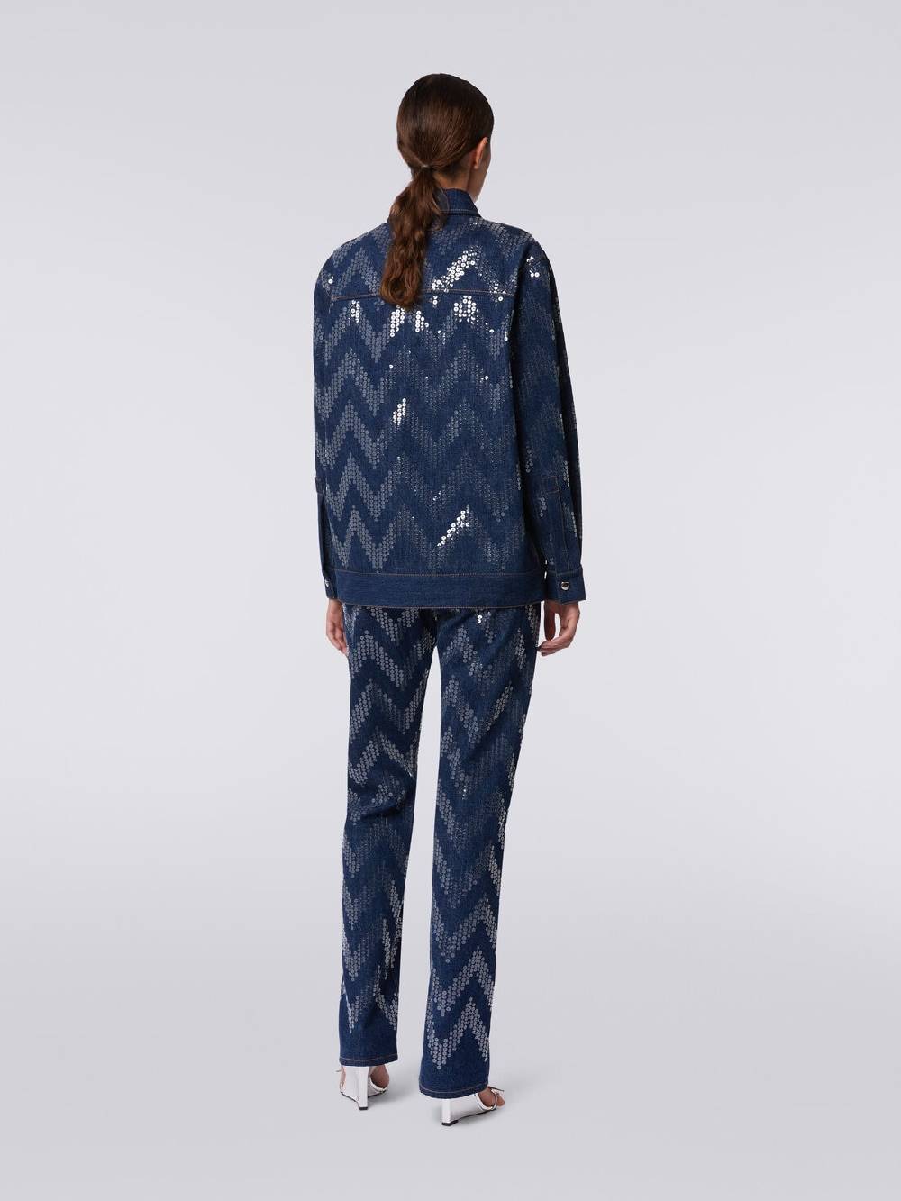 Missoni Overshirt in denim con applicazione di paillettes Promozione