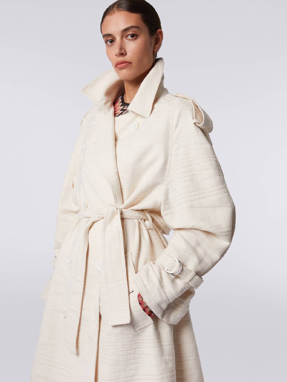 Missoni Trench in canvas di cotone jacquard fimmato Spedizione Gratuita