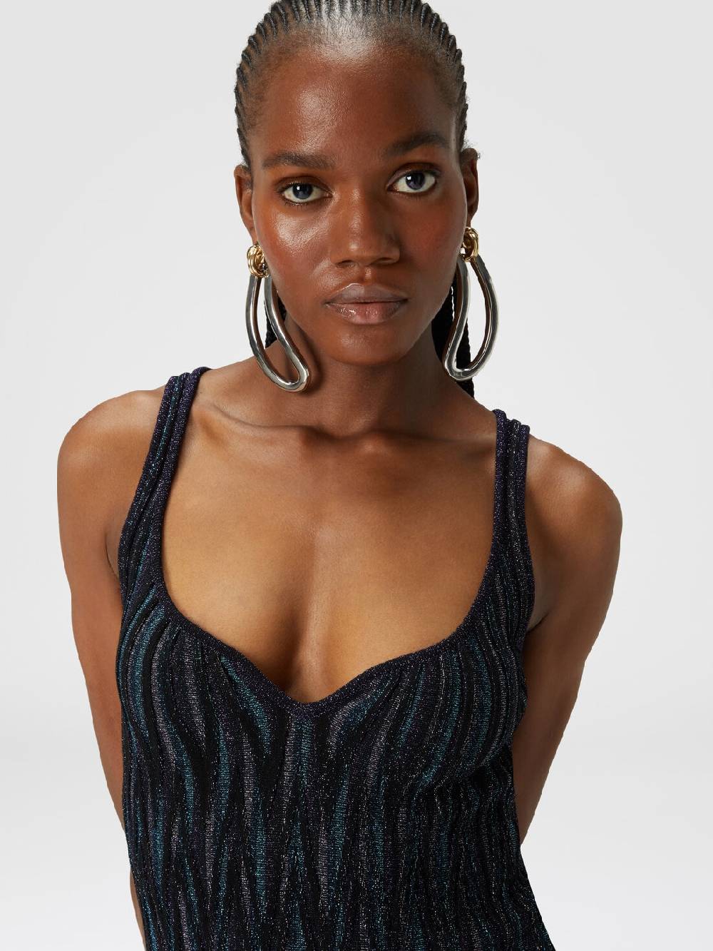 Missoni Mini-abito motivo diamante lamé con scollatura a cuore Promozione Limitata