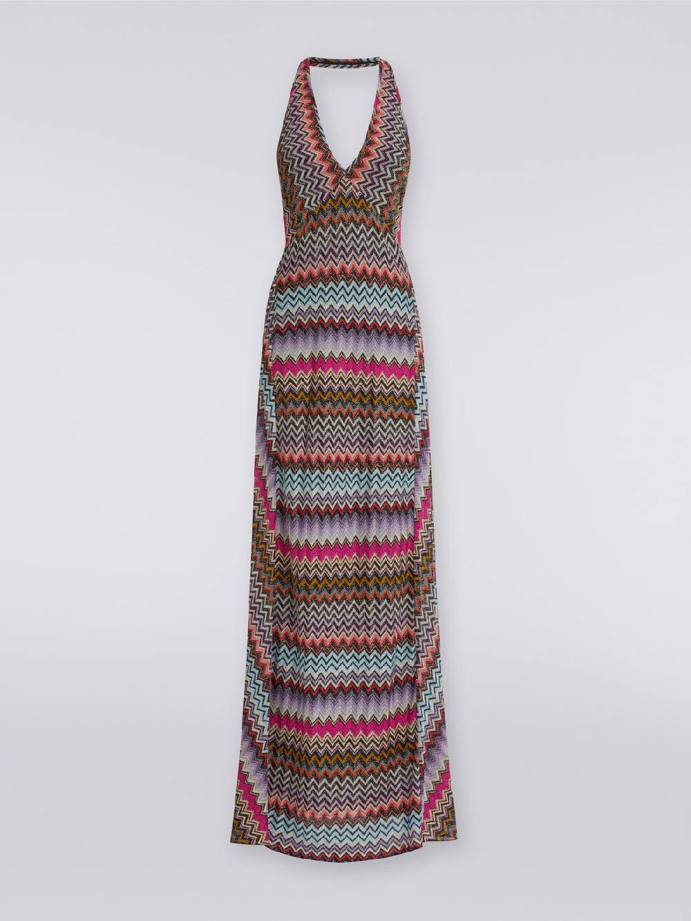 Missoni Abito lungo in viscosa zig zag con lurex Prezzo Ridotto