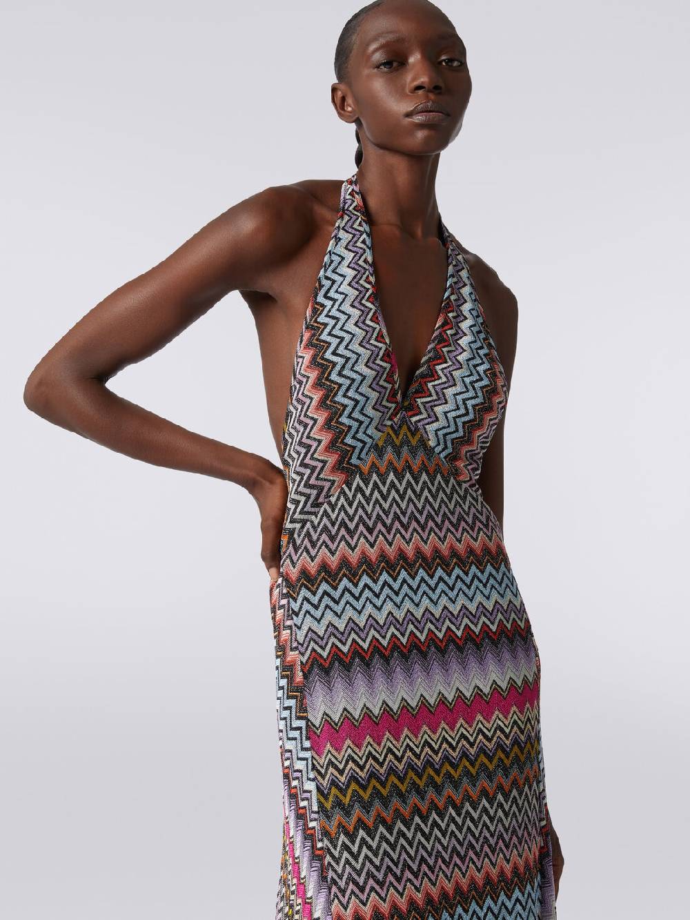 Missoni Abito lungo in viscosa zig zag con lurex Prezzo Ridotto
