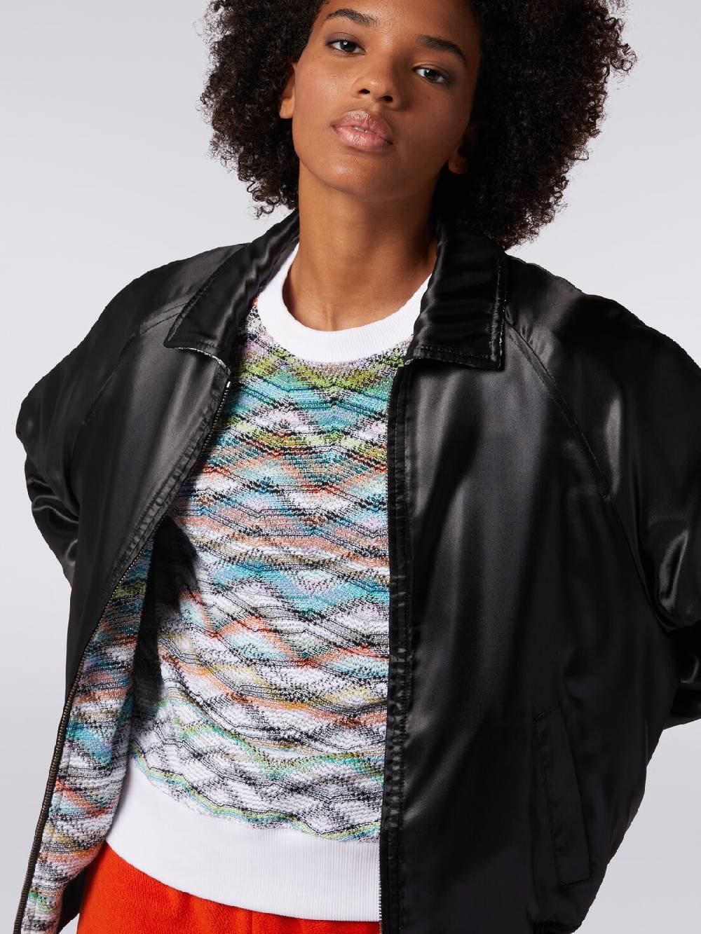 Missoni Bomber reversibile in raso e in maglia con lurex Convenienza