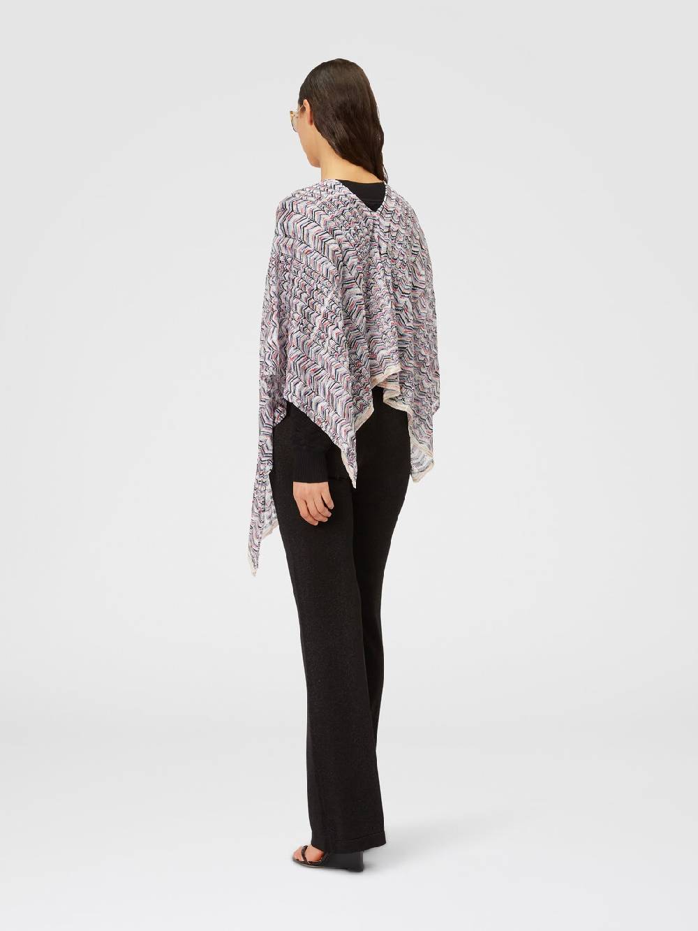 Missoni Poncho in maglia di viscosa e cotone chevron Black Friday