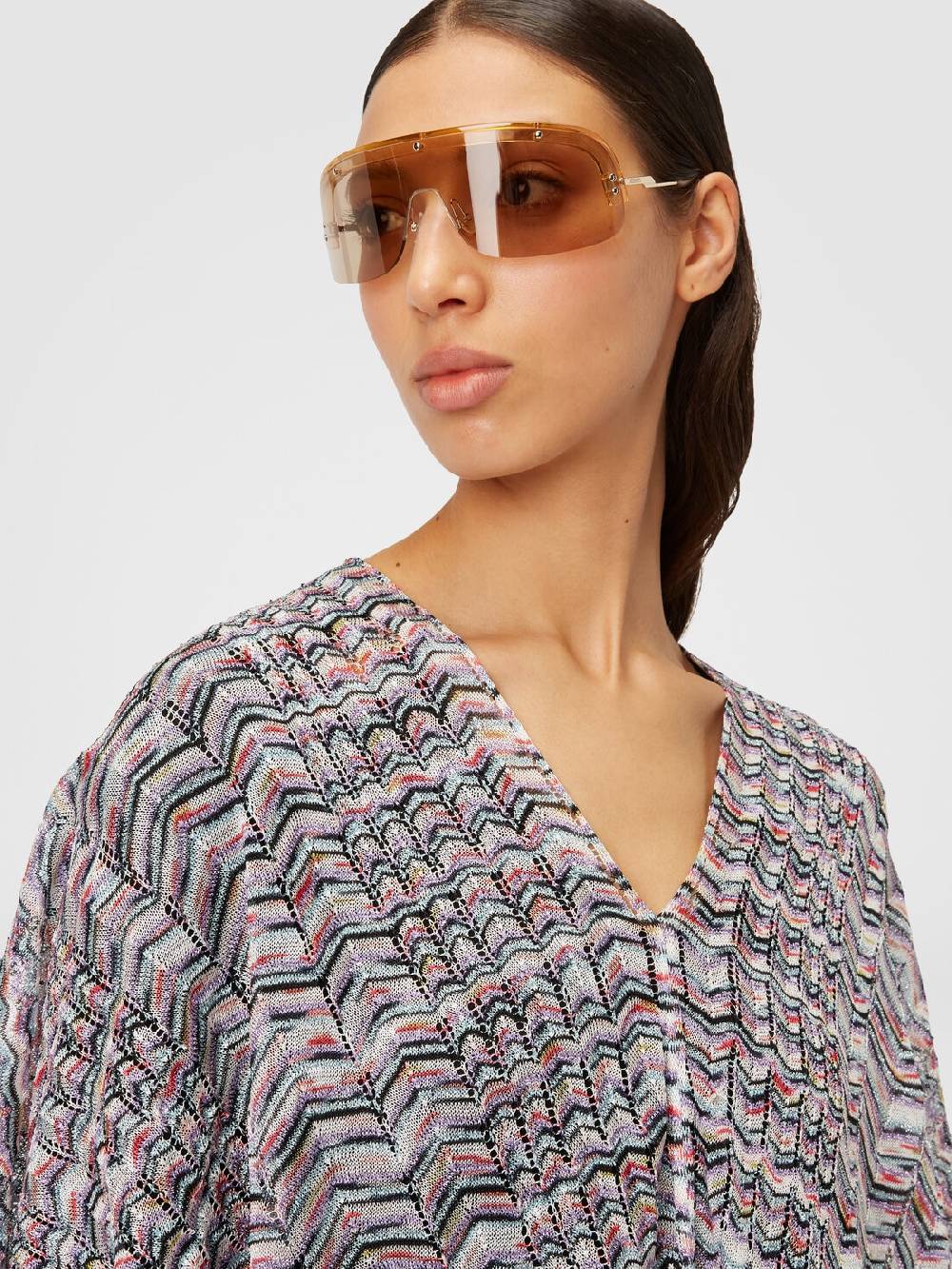 Missoni Poncho in maglia di viscosa e cotone chevron Black Friday