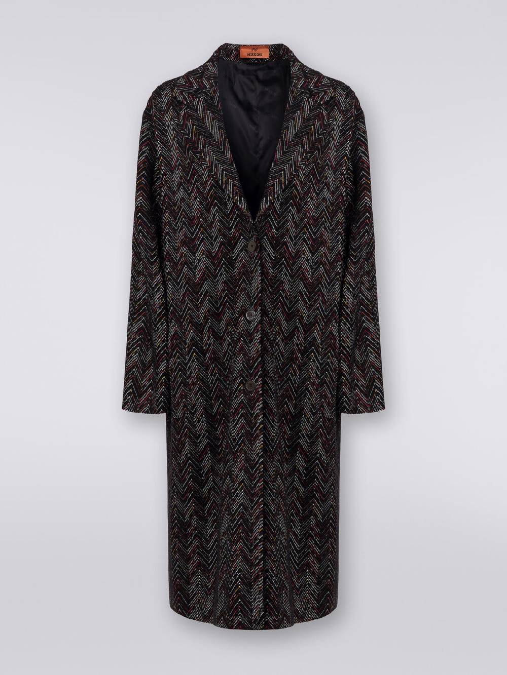 Missoni Cappotto monopetto in misto lana zig zag Sconto