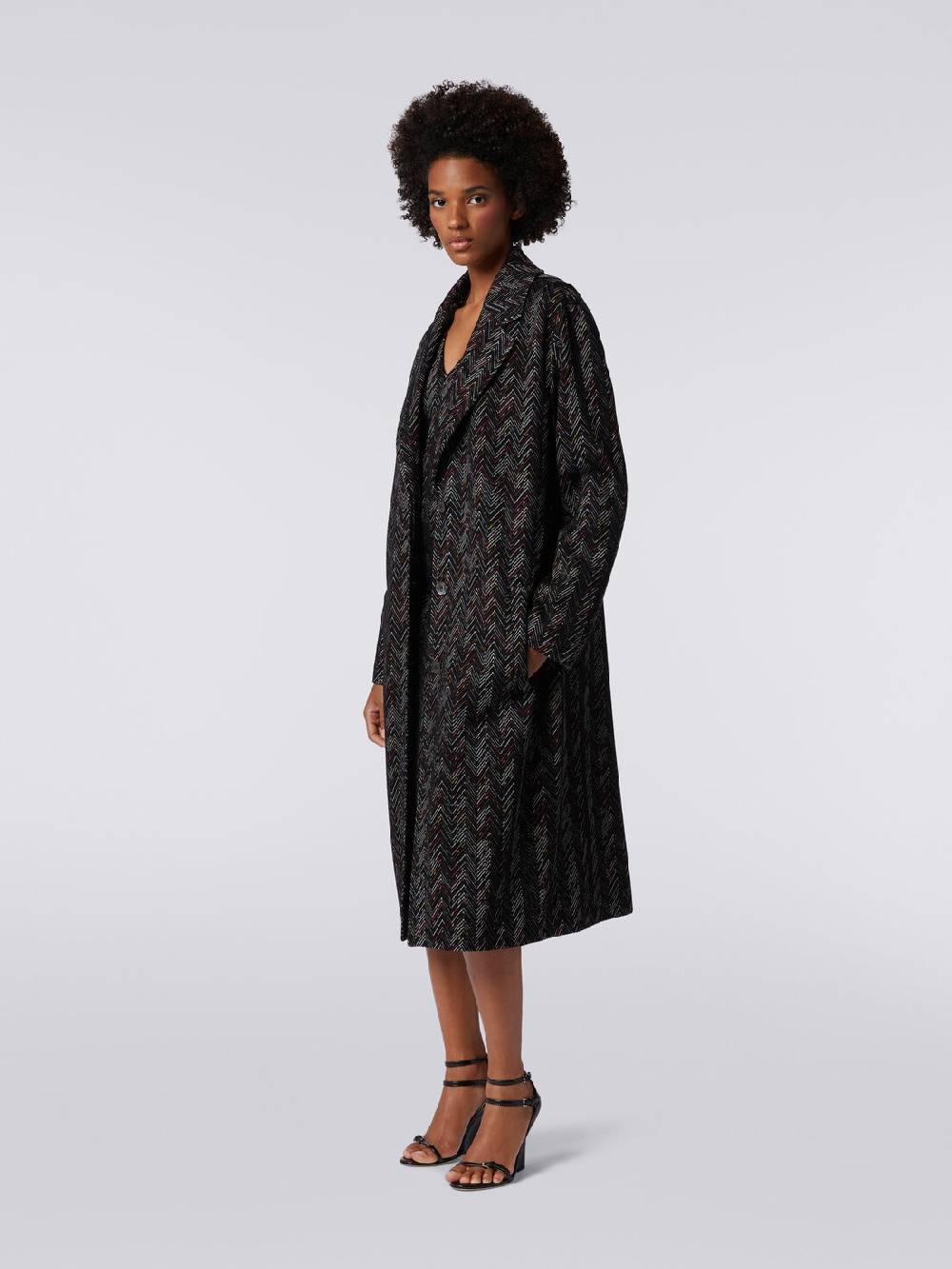 Missoni Cappotto monopetto in misto lana zig zag Sconto