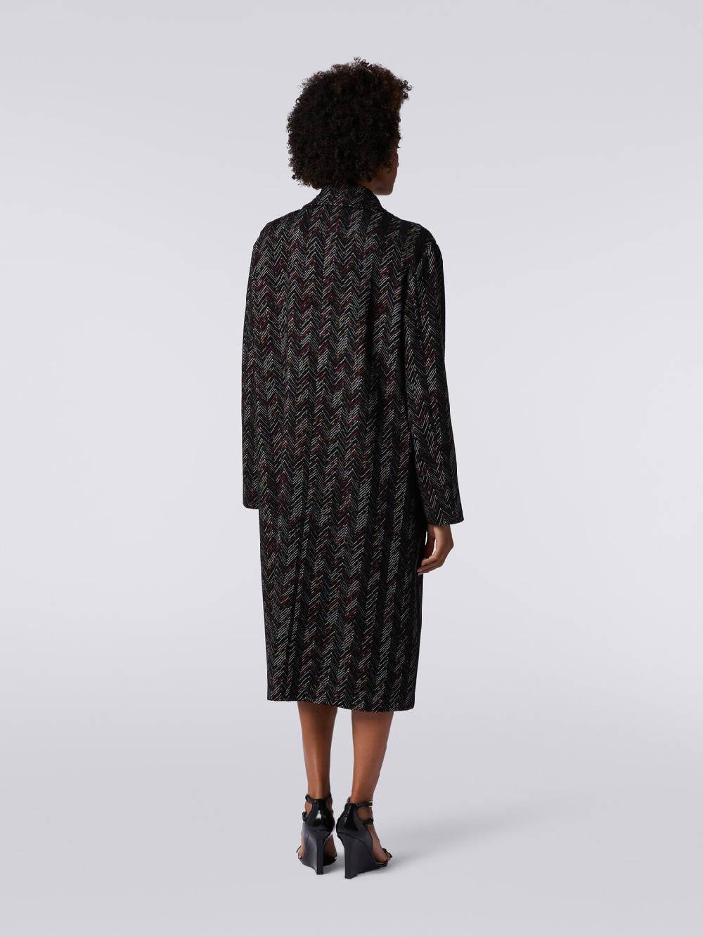 Missoni Cappotto monopetto in misto lana zig zag Sconto