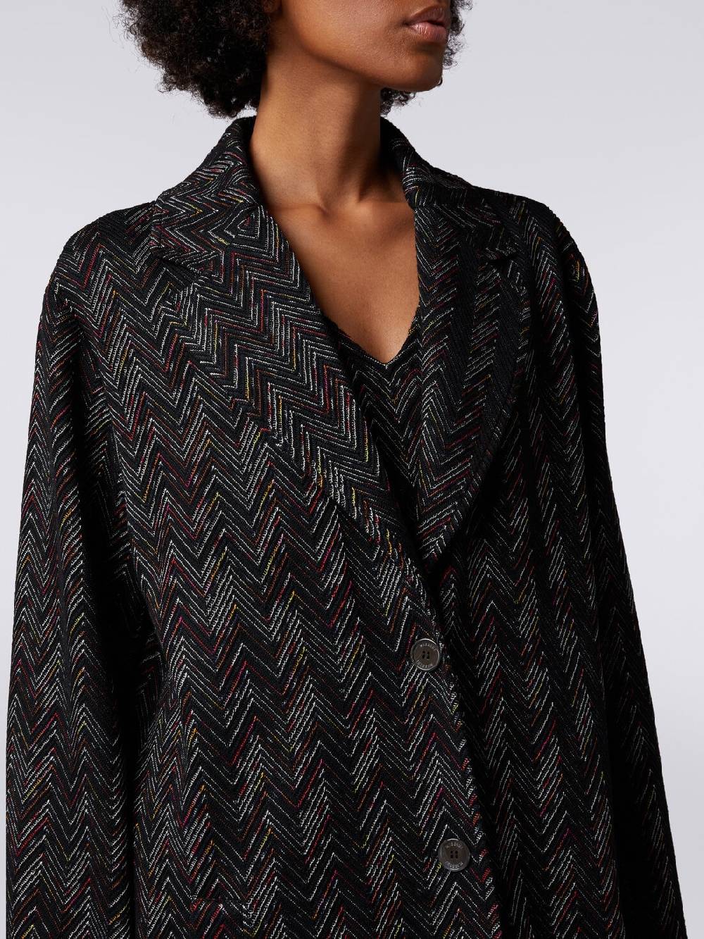 Missoni Cappotto monopetto in misto lana zig zag Sconto