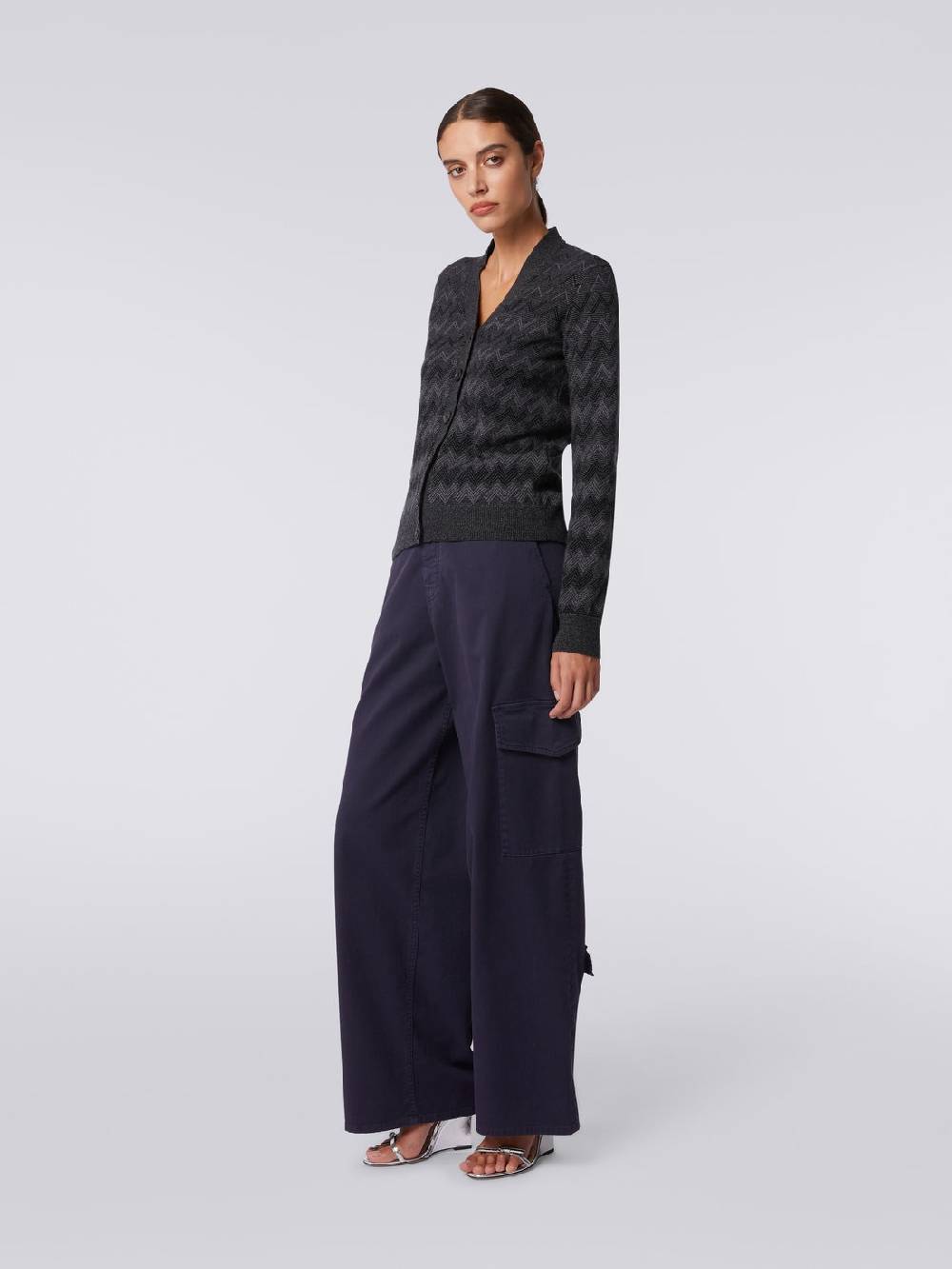 Missoni Cardigan con scollo a V in cachemire con zig zag Online