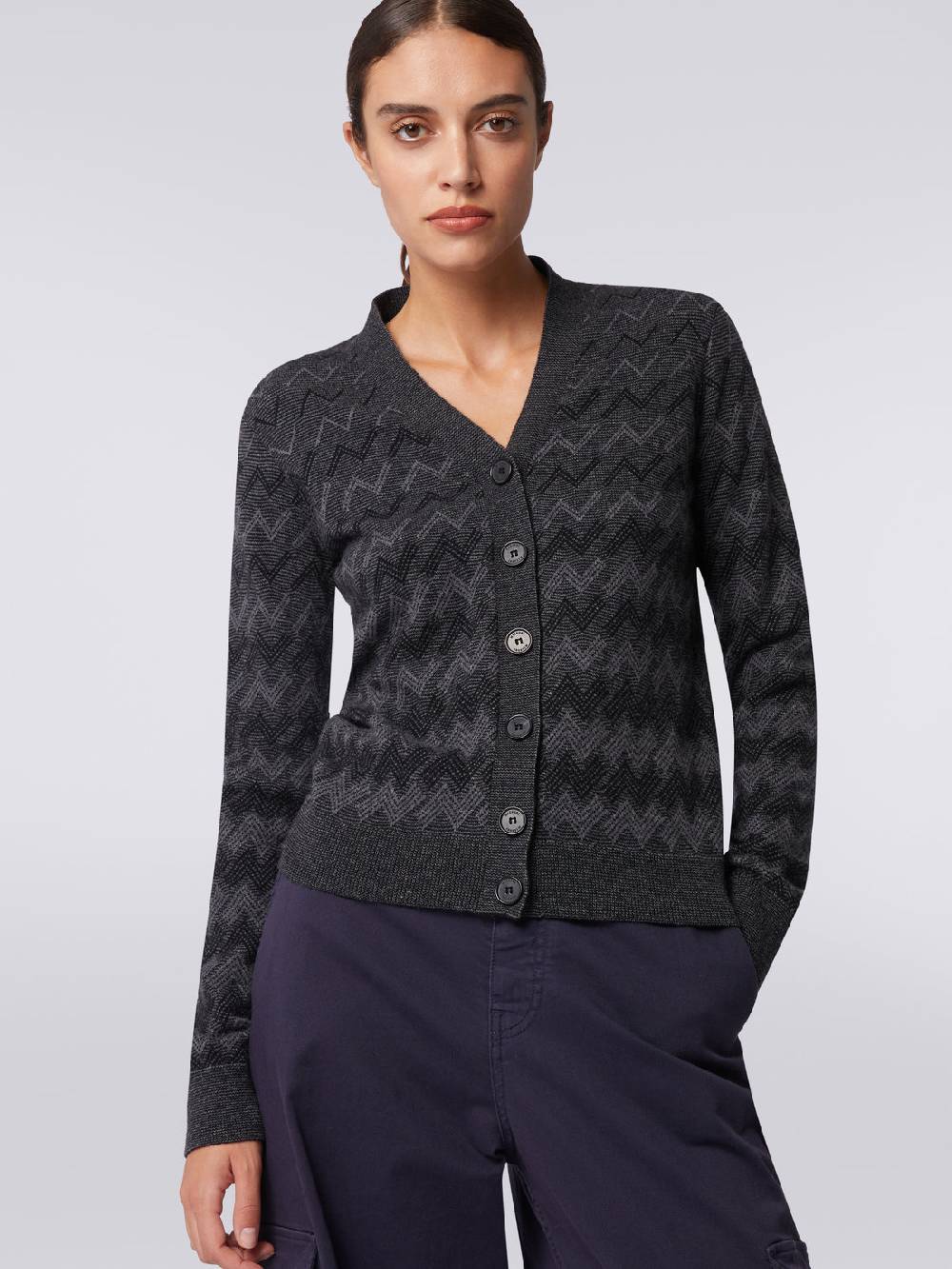 Missoni Cardigan con scollo a V in cachemire con zig zag Online