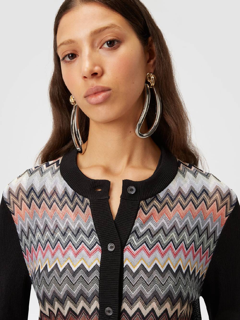 Missoni Cardigan corto in viscosa chevron Outlet