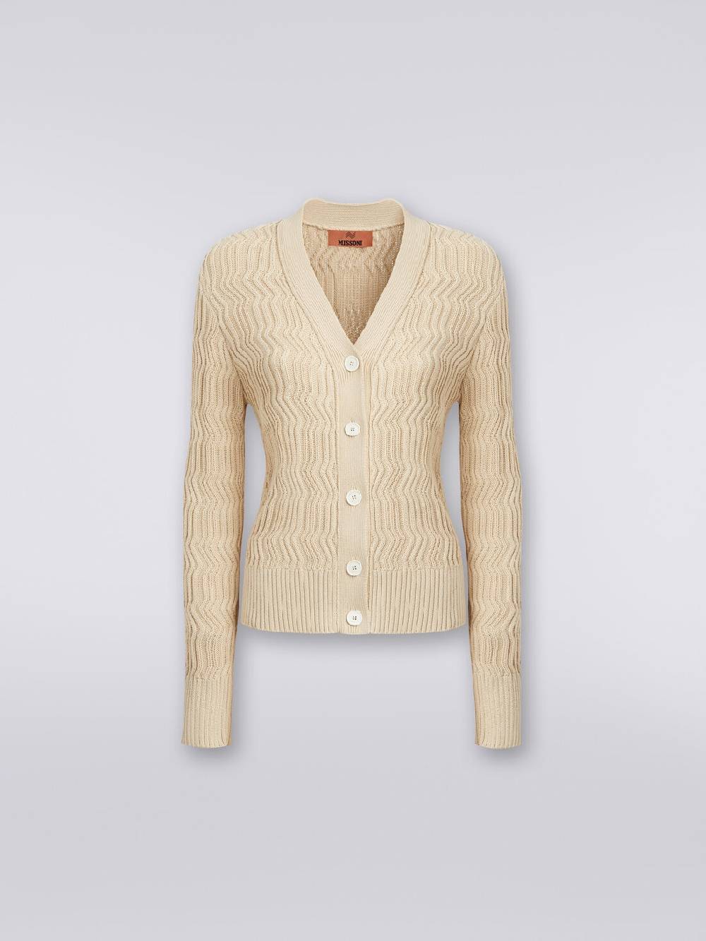Missoni Cardigan in cotone con nervature verticali a rilievo Saldi
