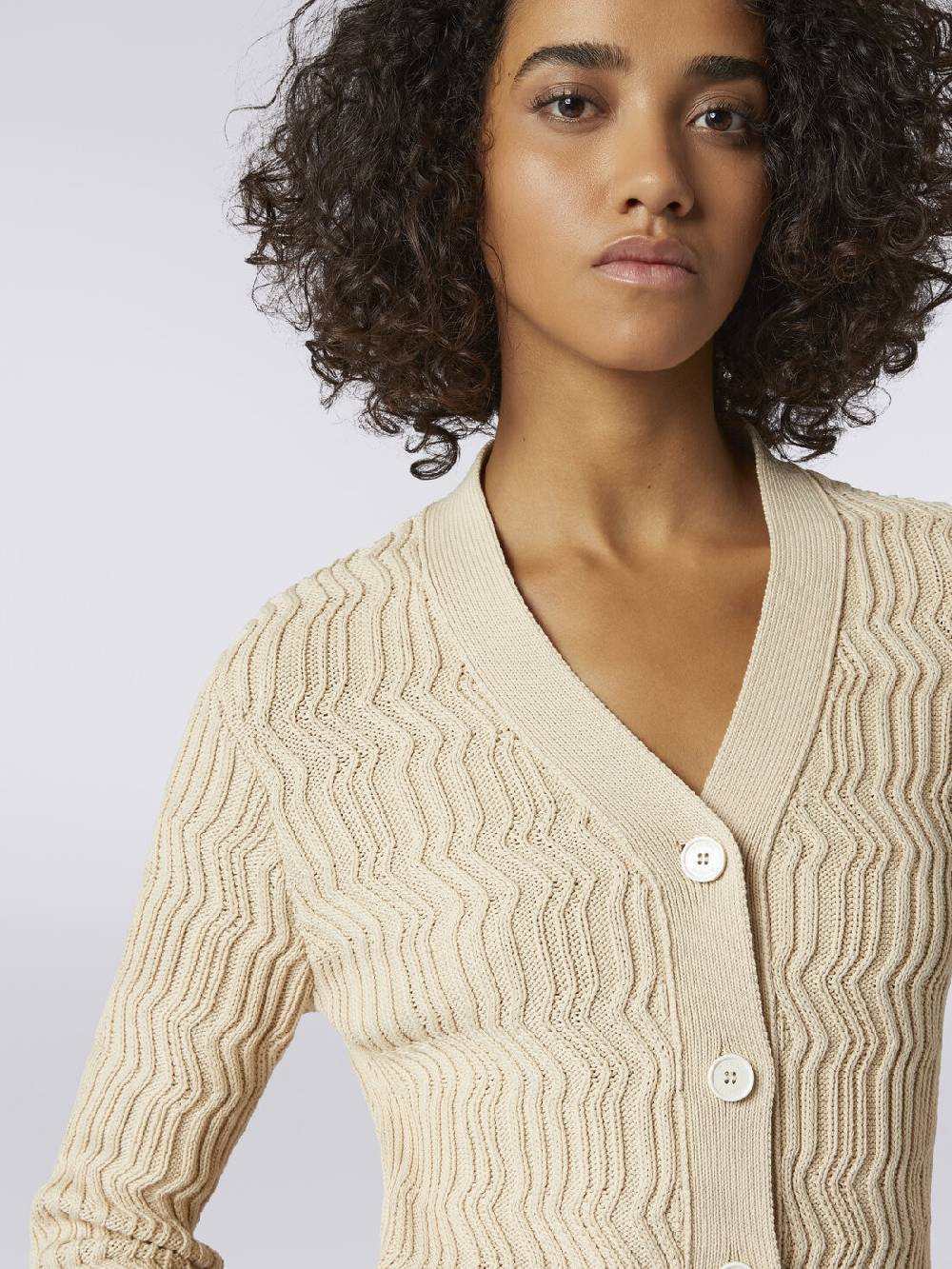Missoni Cardigan in cotone con nervature verticali a rilievo Saldi