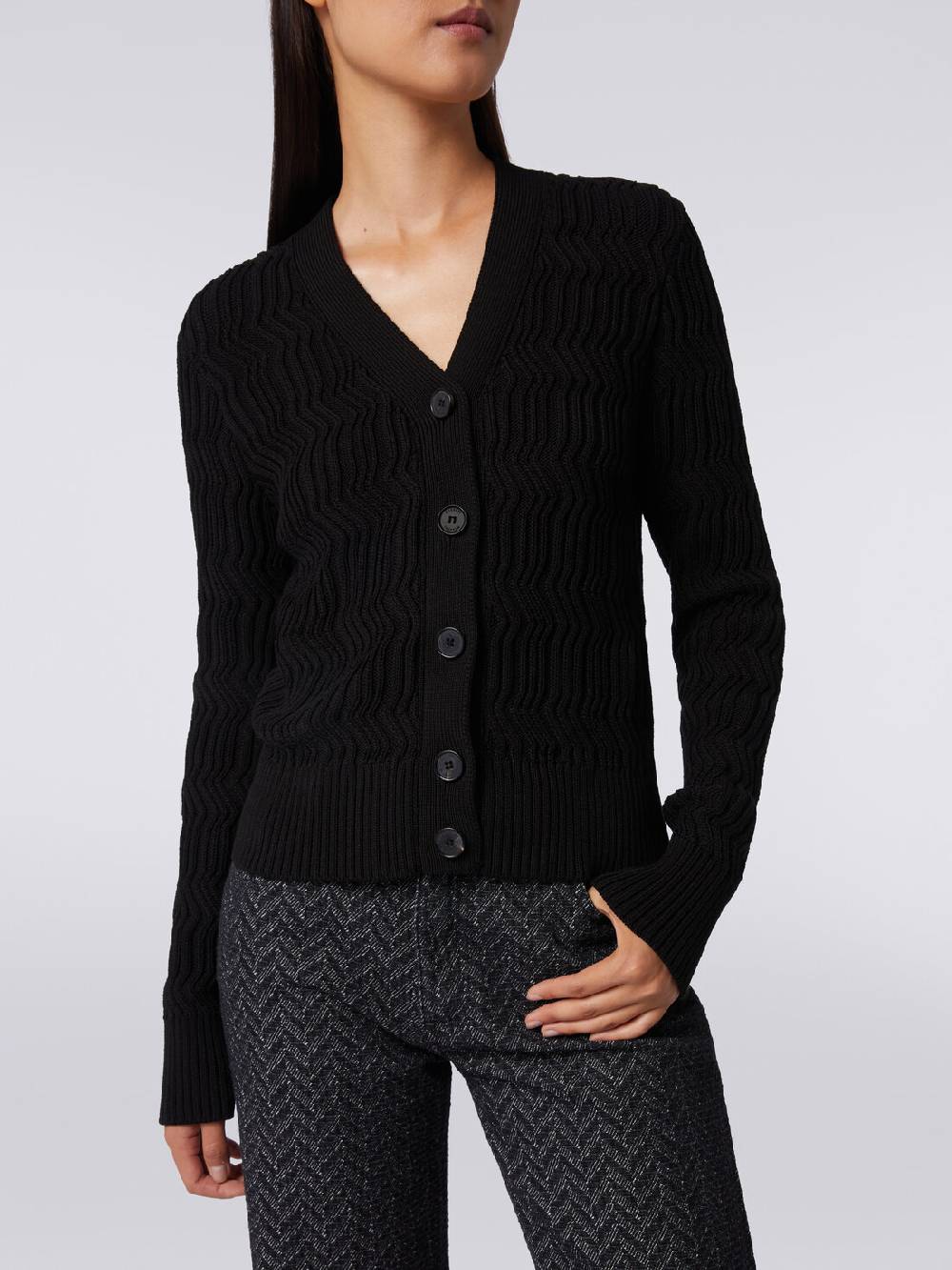 Missoni Cardigan in cotone con nervature verticali a rilievo Hotsell