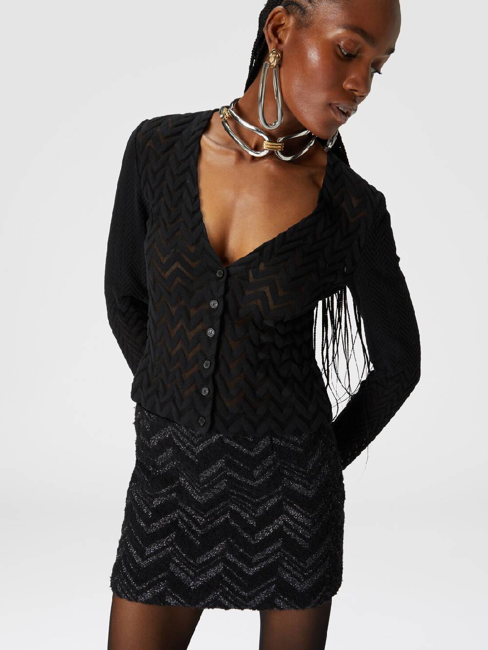 Missoni Cardigan chevron effetto vedo non vedo In Saldo