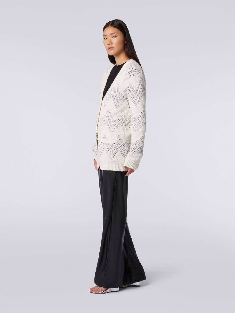 Missoni Cardigan oversize in misto cotone zig zag Qualità