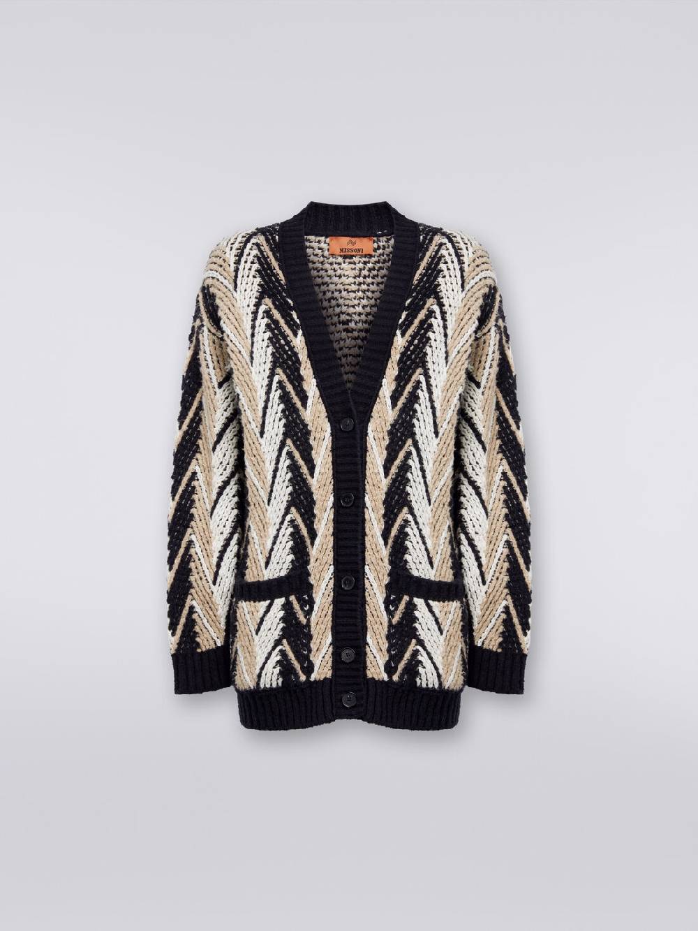 Missoni Cardigan in misto cotone zig zag Vendita