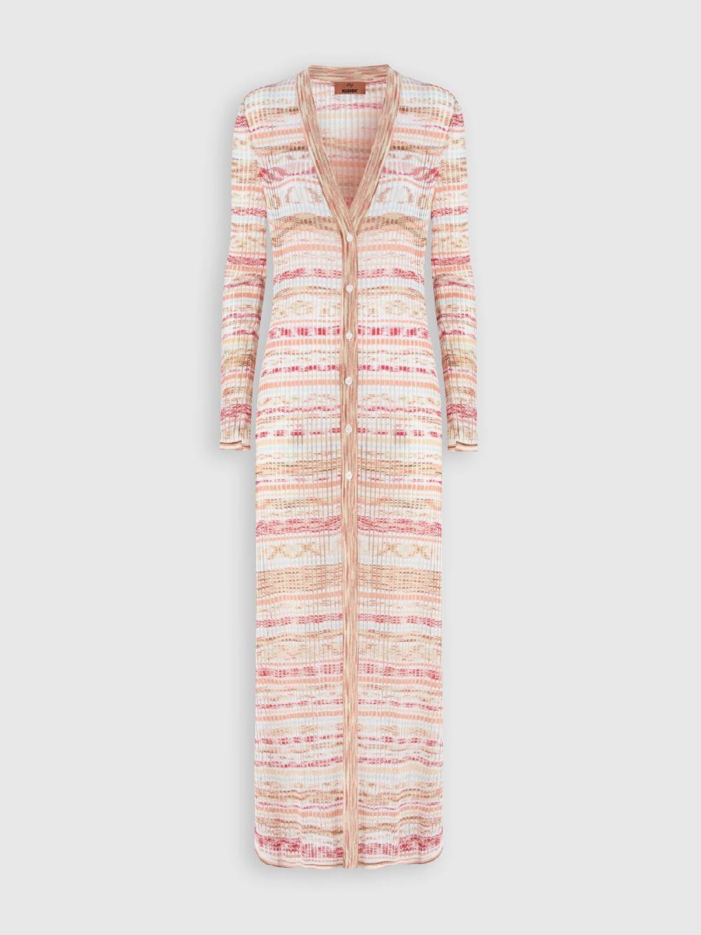 Missoni Cardigan lungo a costine in viscosa fiammata Spedizione Gratuita
