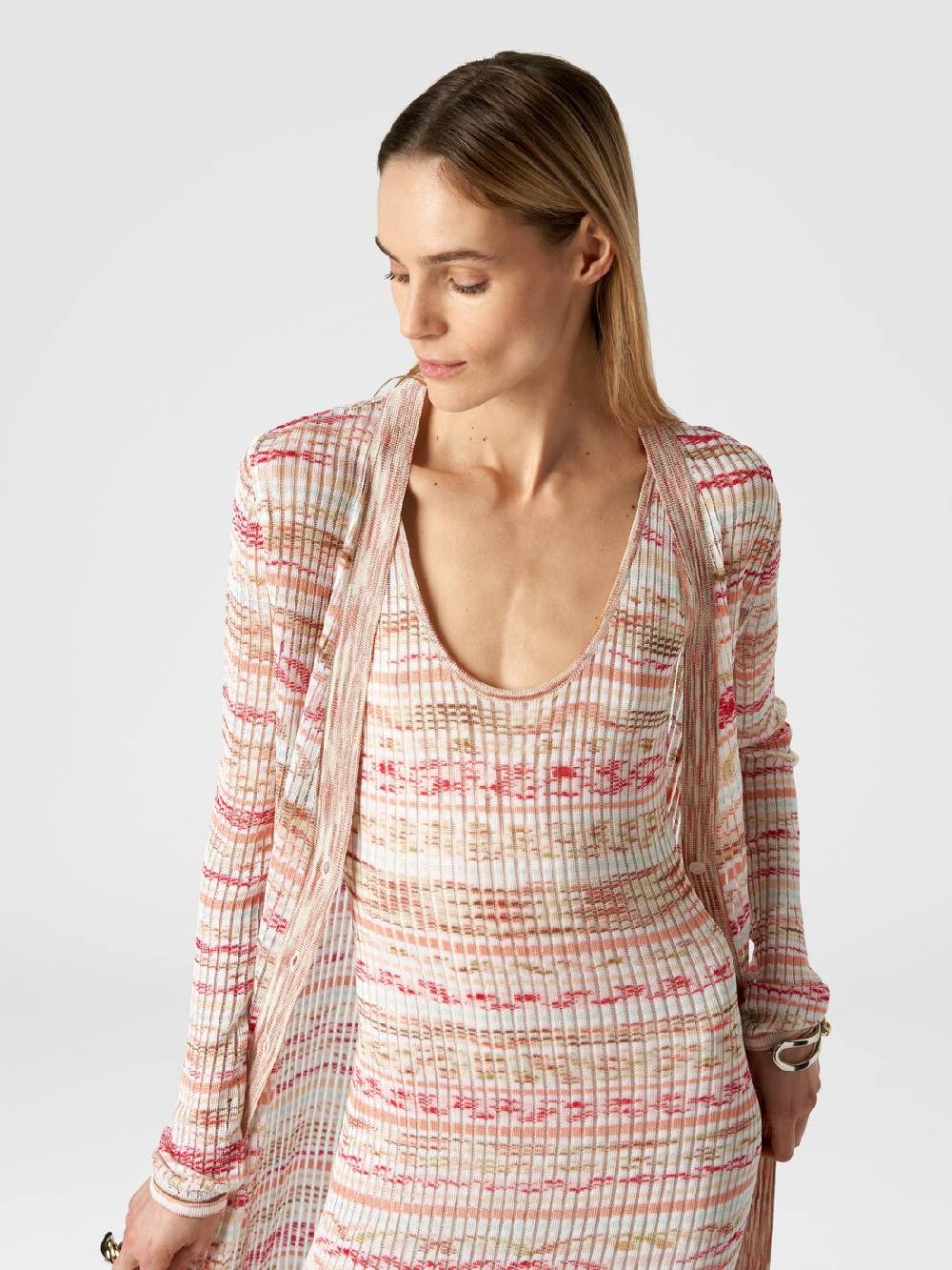 Missoni Cardigan lungo a costine in viscosa fiammata Spedizione Gratuita