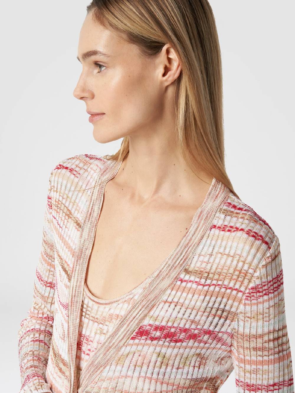 Missoni Cardigan lungo a costine in viscosa fiammata Spedizione Gratuita